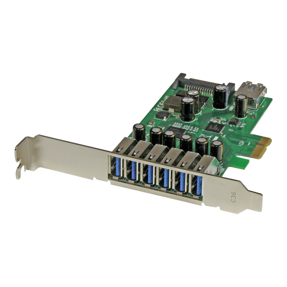 Produktbild för StarTech.com PCI Express USB 3.0-kort med 7 portar - standard- och lågprofilsdesign - USB-adapter - PCIe 2.0