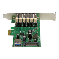 Produktbild för StarTech.com PCI Express USB 3.0-kort med 7 portar - standard- och lågprofilsdesign - USB-adapter - PCIe 2.0