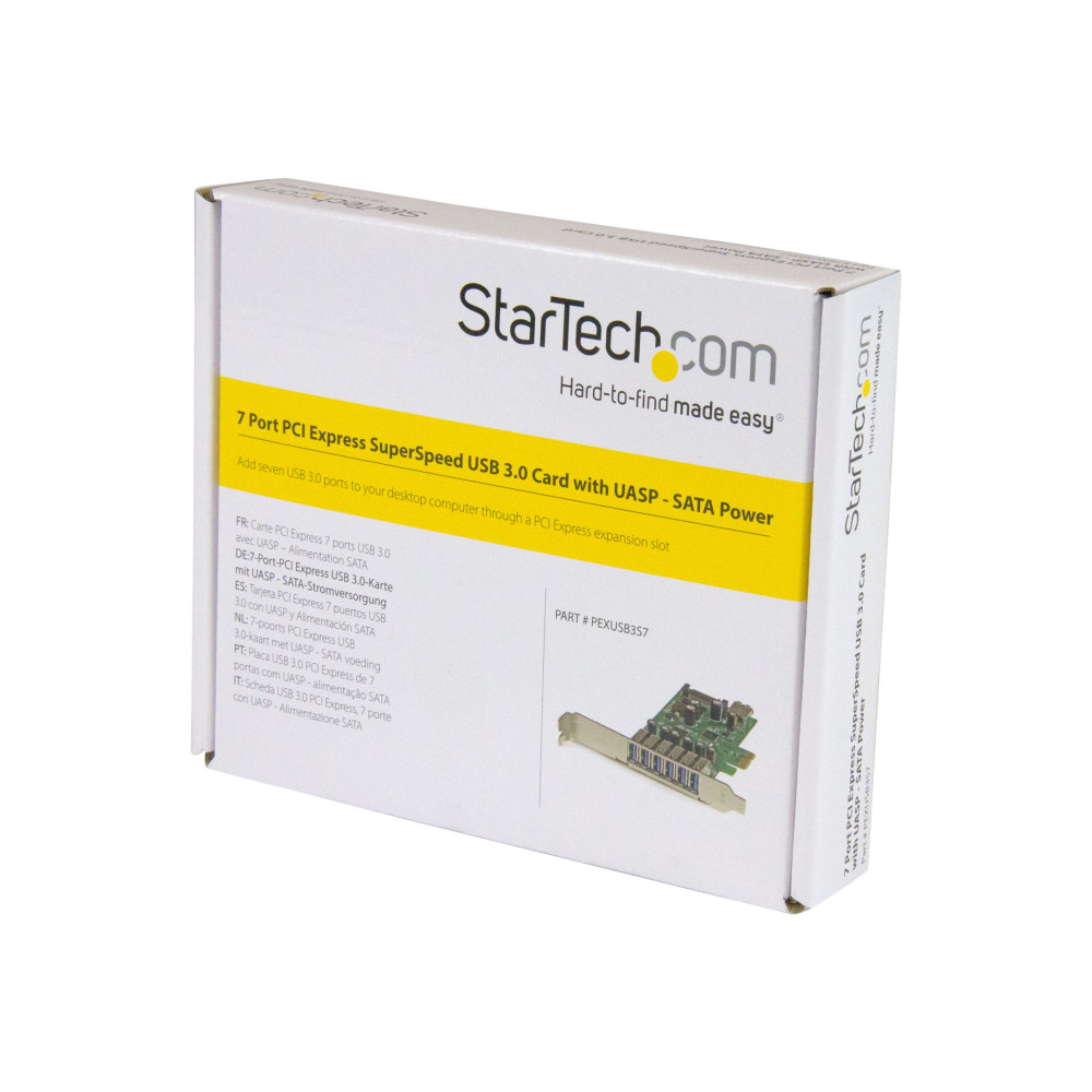 Produktbild för StarTech.com PCI Express USB 3.0-kort med 7 portar - standard- och lågprofilsdesign - USB-adapter - PCIe 2.0