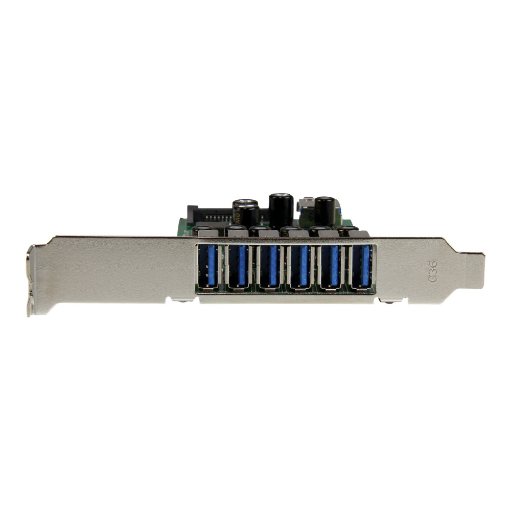 Produktbild för StarTech.com PCI Express USB 3.0-kort med 7 portar - standard- och lågprofilsdesign - USB-adapter - PCIe 2.0