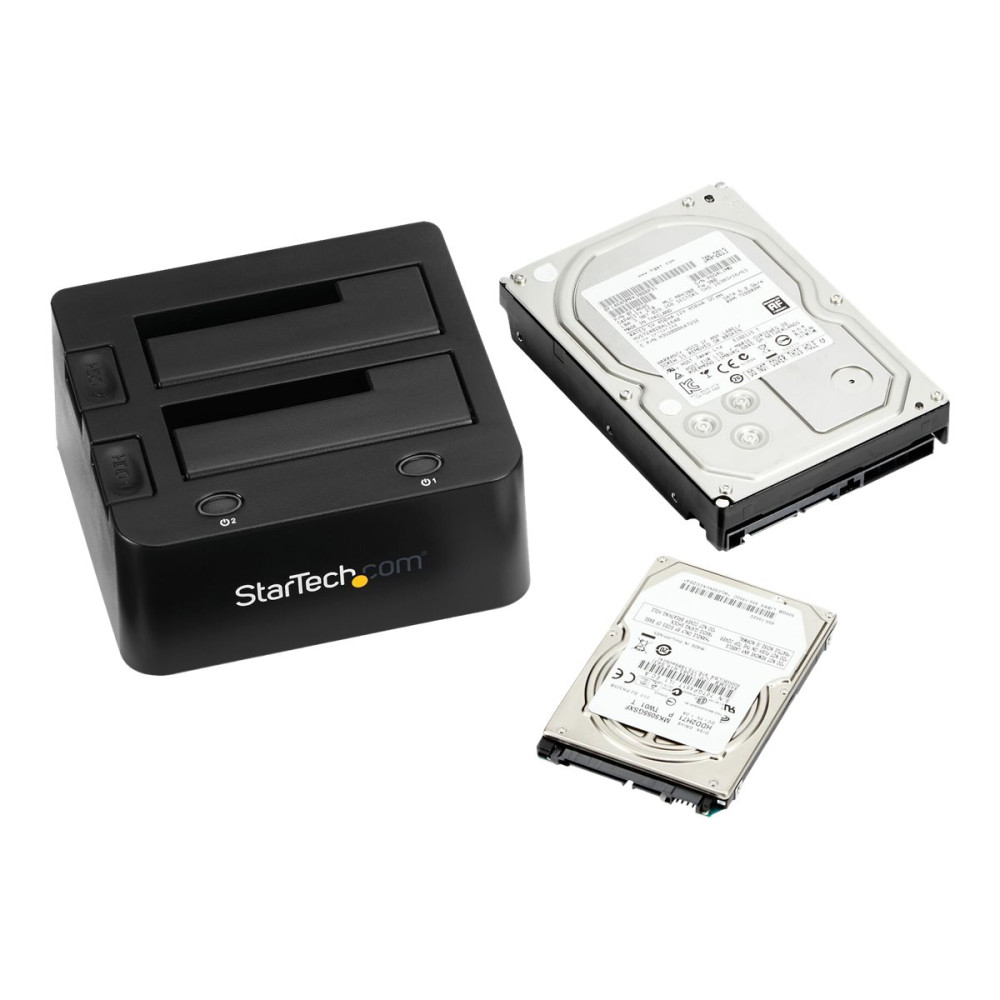 Produktbild för StarTech.com Dual-Bay USB 3.0 to SATA and IDE Hard Drive Docking Station, USB Hard Drive Dock, External 2.53.5 SATA III and IDE (40 pin) SSDHDD Docking Station, Hot-Swap Hard Drive Bays - Top-Loading - kontrollerkort - ATA / SATA 6Gb/s - USB 3.0