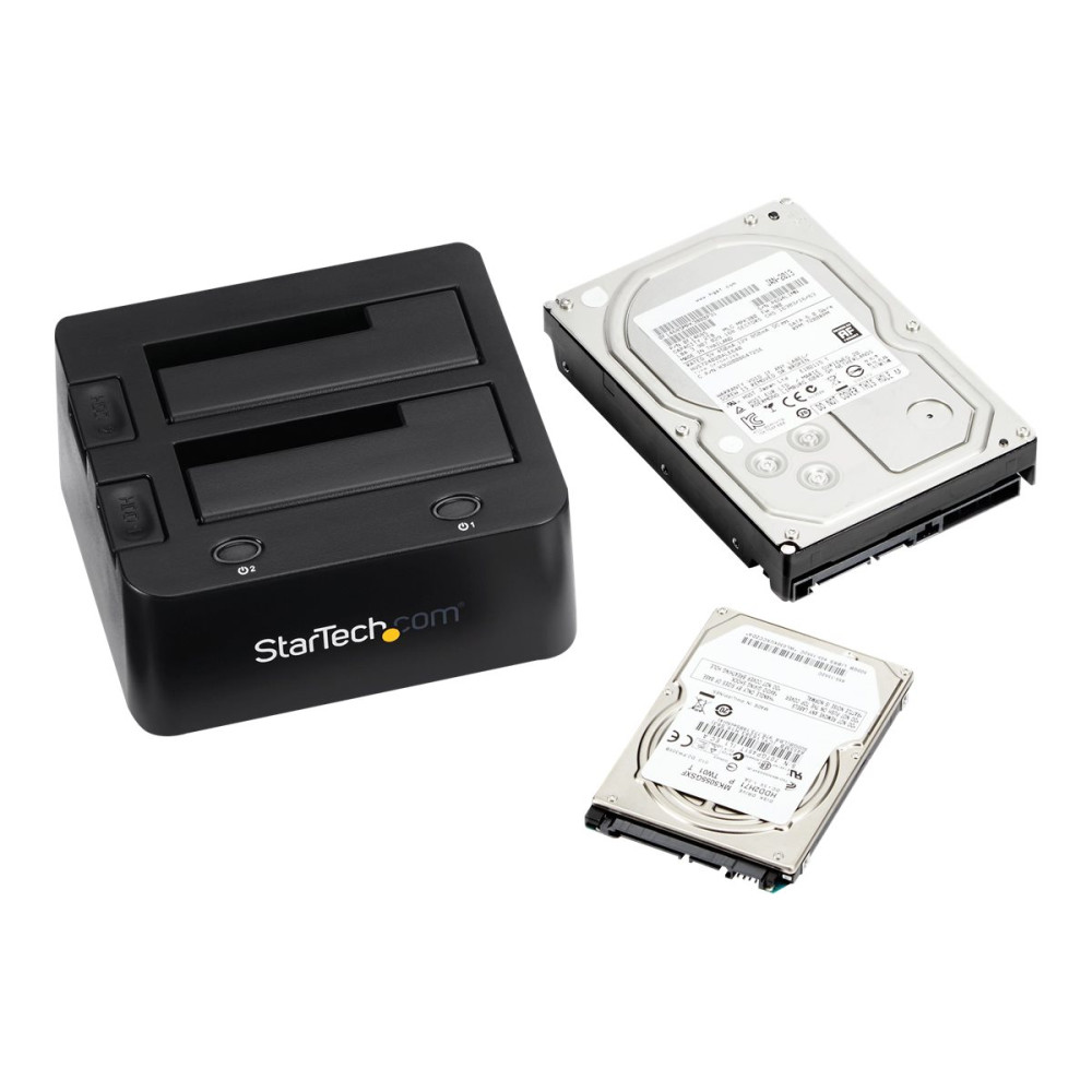 Produktbild för StarTech.com Dual-Bay USB 3.0 to SATA and IDE Hard Drive Docking Station, USB Hard Drive Dock, External 2.53.5 SATA III and IDE (40 pin) SSDHDD Docking Station, Hot-Swap Hard Drive Bays - Top-Loading - kontrollerkort - ATA / SATA 6Gb/s - USB 3.0