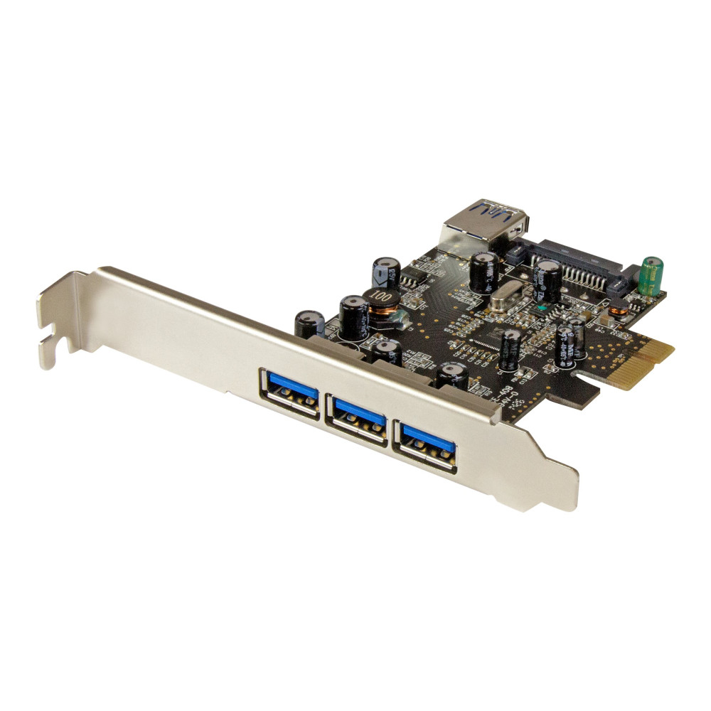 Produktbild för StarTech.com PCI Express USB 3.0-kort med 4 portar - USB-adapter - PCIe 2.0 - USB 3.0 x 4