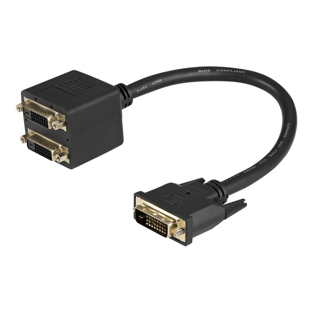 Produktbild för StarTech.com 30 cm DVI-D till 2x DVI-D digital video splitter kabel – M/F - linjedelare för video - DVI - 30.5 cm