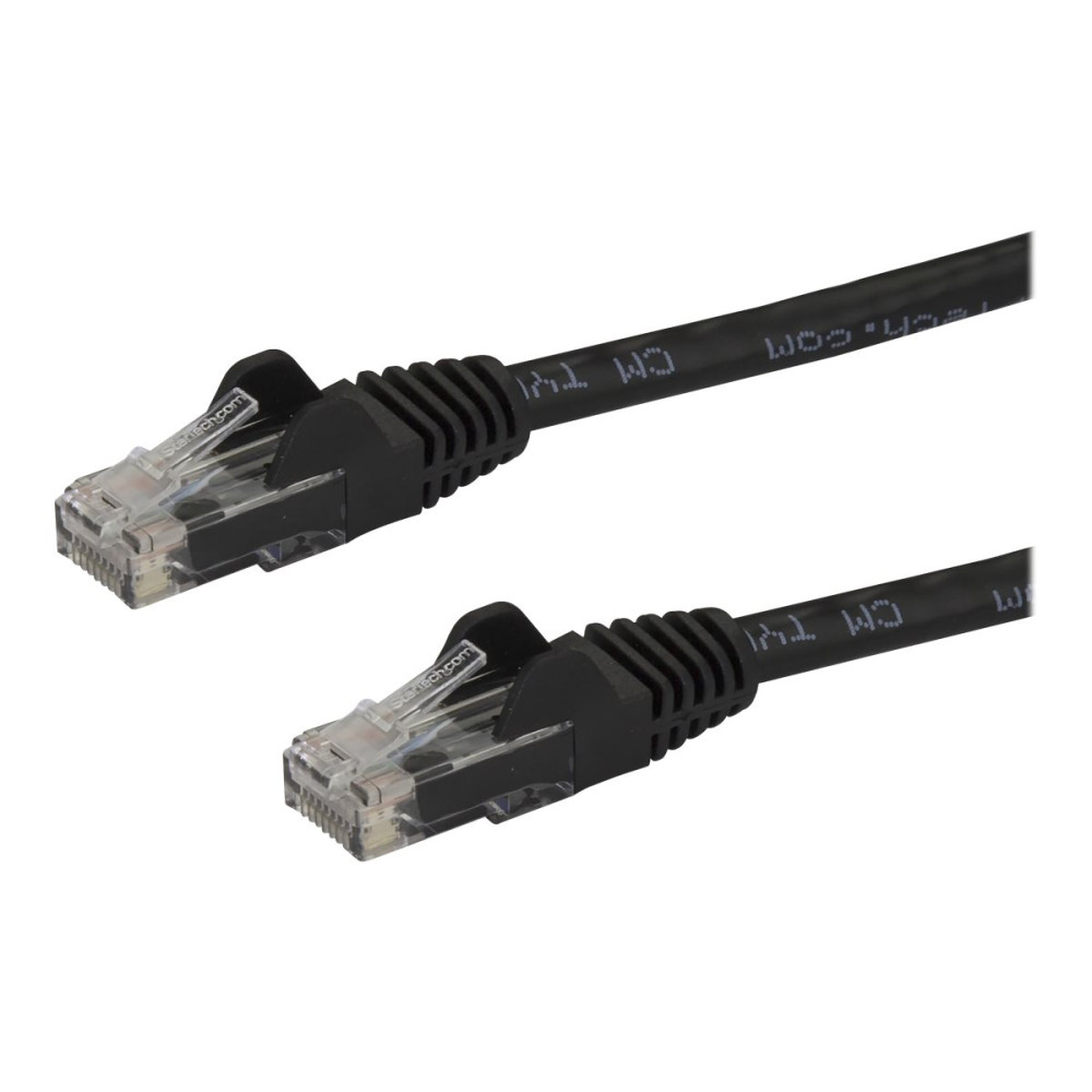 Produktbild för StarTech.com 10m CAT6 Ethernet Cable, 10 Gigabit Snagless RJ45 650MHz 100W PoE Patch Cord, CAT 6 10GbE UTP Network Cable w/Strain Relief, Black, Wiring is UL Certified/TIA - Category 6 - 24AWG (N6PATC10MBK) - patch-kabel - 10 m - svart