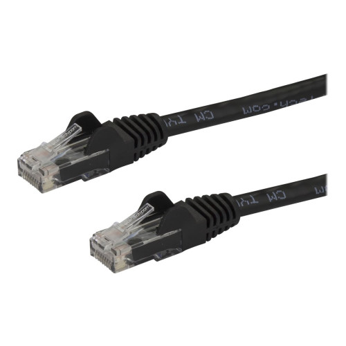 StarTech.com StarTech.com 10m CAT6 Ethernet Cable, 10 Gigabit Snagless RJ45 650MHz 100W PoE Patch Cord, CAT 6 10GbE UTP Network Cable w/Strain Relief, Black, Wiring is UL Certified/TIA - Category 6 - 24AWG (N6PATC10MBK) - patch-kabel - 10 m - svart