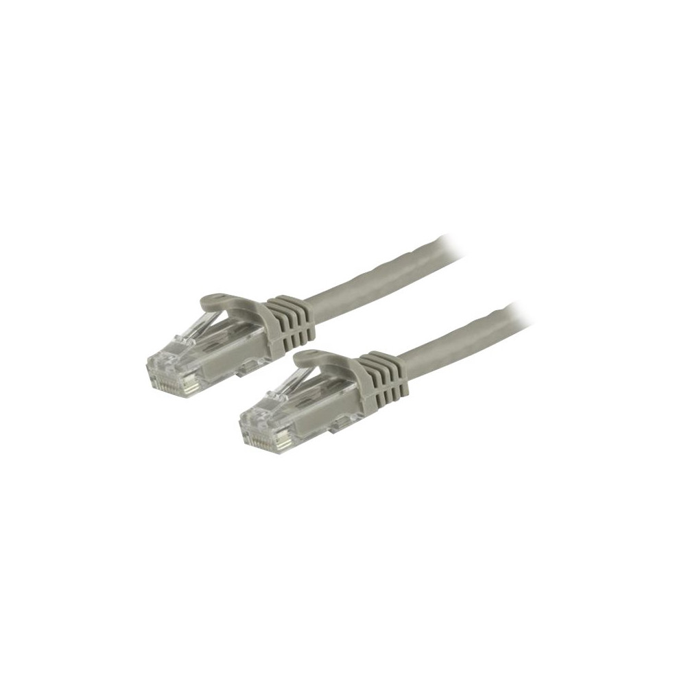 Produktbild för StarTech.com 15m CAT6 Ethernet Cable, 10 Gigabit Snagless RJ45 650MHz 100W PoE Patch Cord, CAT 6 10GbE UTP Network Cable w/Strain Relief, Grey, Wiring is UL Certified/TIA - Category 6 - 24AWG (N6PATC15MGR) - patch-kabel - 15 m - grå