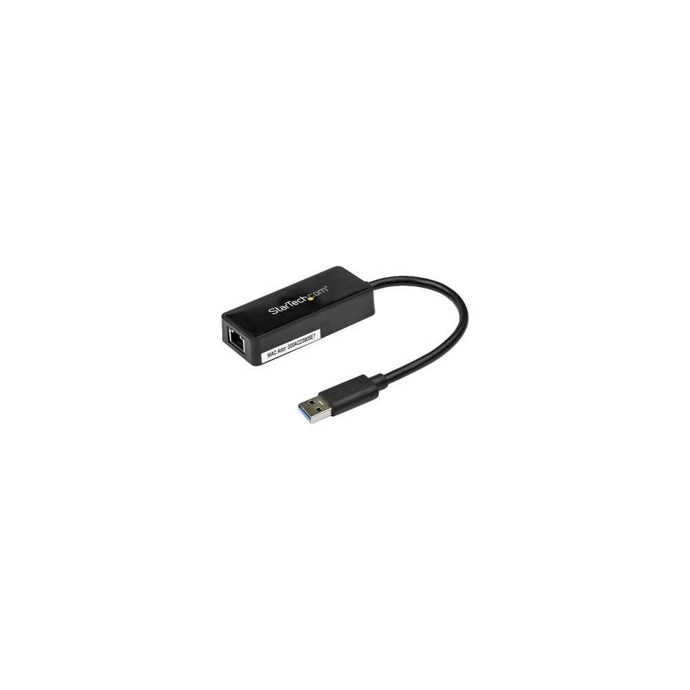 Produktbild för Startech USB 3.0 Ethernet Adapter - USB 3.0 Network Adapter NIC with USB Port - USB to RJ45 - USB Passthrough (USB31000SPTB) - nätverksadapter - USB 3.0 - Gigabit Ethernet