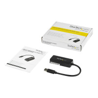 Produktbild för Startech USB 3.0 Ethernet Adapter - USB 3.0 Network Adapter NIC with USB Port - USB to RJ45 - USB Passthrough (USB31000SPTB) - nätverksadapter - USB 3.0 - Gigabit Ethernet