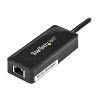 Produktbild för Startech USB 3.0 Ethernet Adapter - USB 3.0 Network Adapter NIC with USB Port - USB to RJ45 - USB Passthrough (USB31000SPTB) - nätverksadapter - USB 3.0 - Gigabit Ethernet