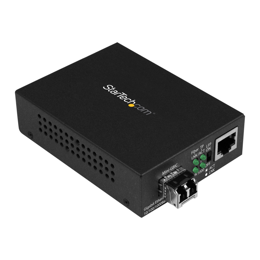 Produktbild för Startech Gigabit Ethernet-fibermediaomvandlare - kompakt - 850 nm MM LC - 550 m - fibermediekonverterare - 10Mb LAN, 100Mb LAN, 1GbE