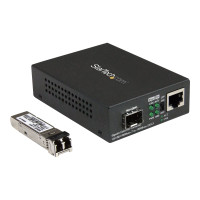 Produktbild för Startech Gigabit Ethernet-fibermediaomvandlare - kompakt - 850 nm MM LC - 550 m - fibermediekonverterare - 10Mb LAN, 100Mb LAN, 1GbE