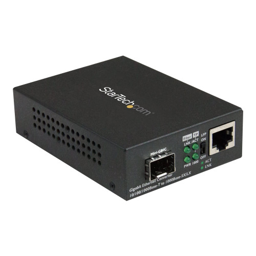 StarTech.com Startech Gigabit Ethernet-fibermediaomvandlare med öppen SFP-port - fibermediekonverterare - 10Mb LAN, 100Mb LAN, 1GbE
