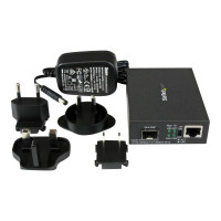 Produktbild för Startech Gigabit Ethernet-fibermediaomvandlare med öppen SFP-port - fibermediekonverterare - 10Mb LAN, 100Mb LAN, 1GbE