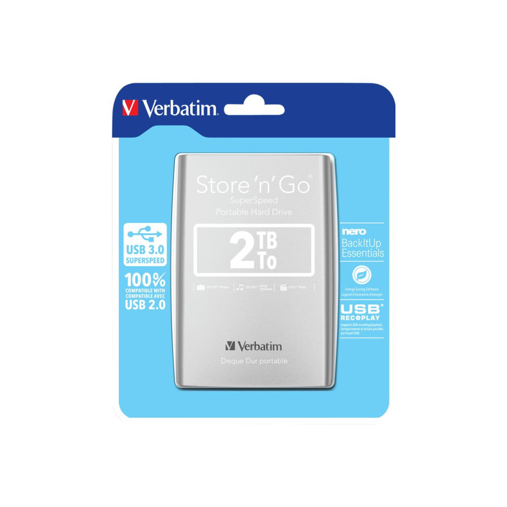 Produktbild för Verbatim Store 'n' Go Portable - hårddisk - 2 TB - USB 3.0