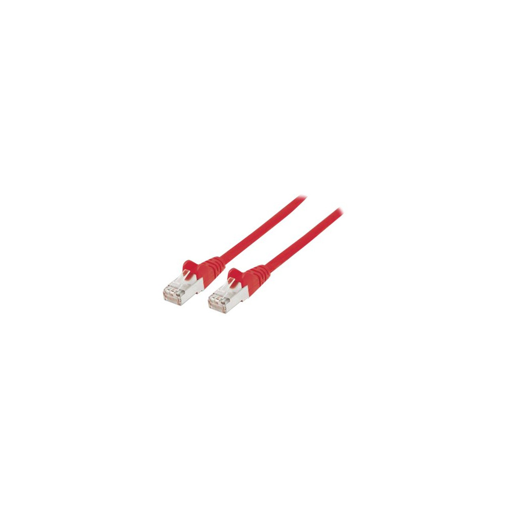 Produktbild för Intellinet Network Patch Cable, Cat6, 1m, Red, Copper, S/FTP, LSOH / LSZH, PVC, RJ45, Gold Plated Contacts, Snagless, Booted, Lifetime Warranty, Polybag - patch-kabel - 1 m - röd