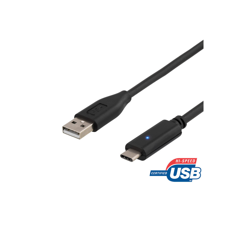 Produktbild för DELTACO - USB typ C-kabel - USB-C till USB - 2 m