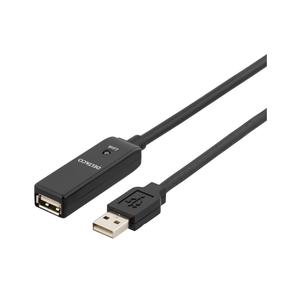 Produktbild för DELTACO USB2-EX10M - USB-förlängningskabel - USB till USB - 10 m