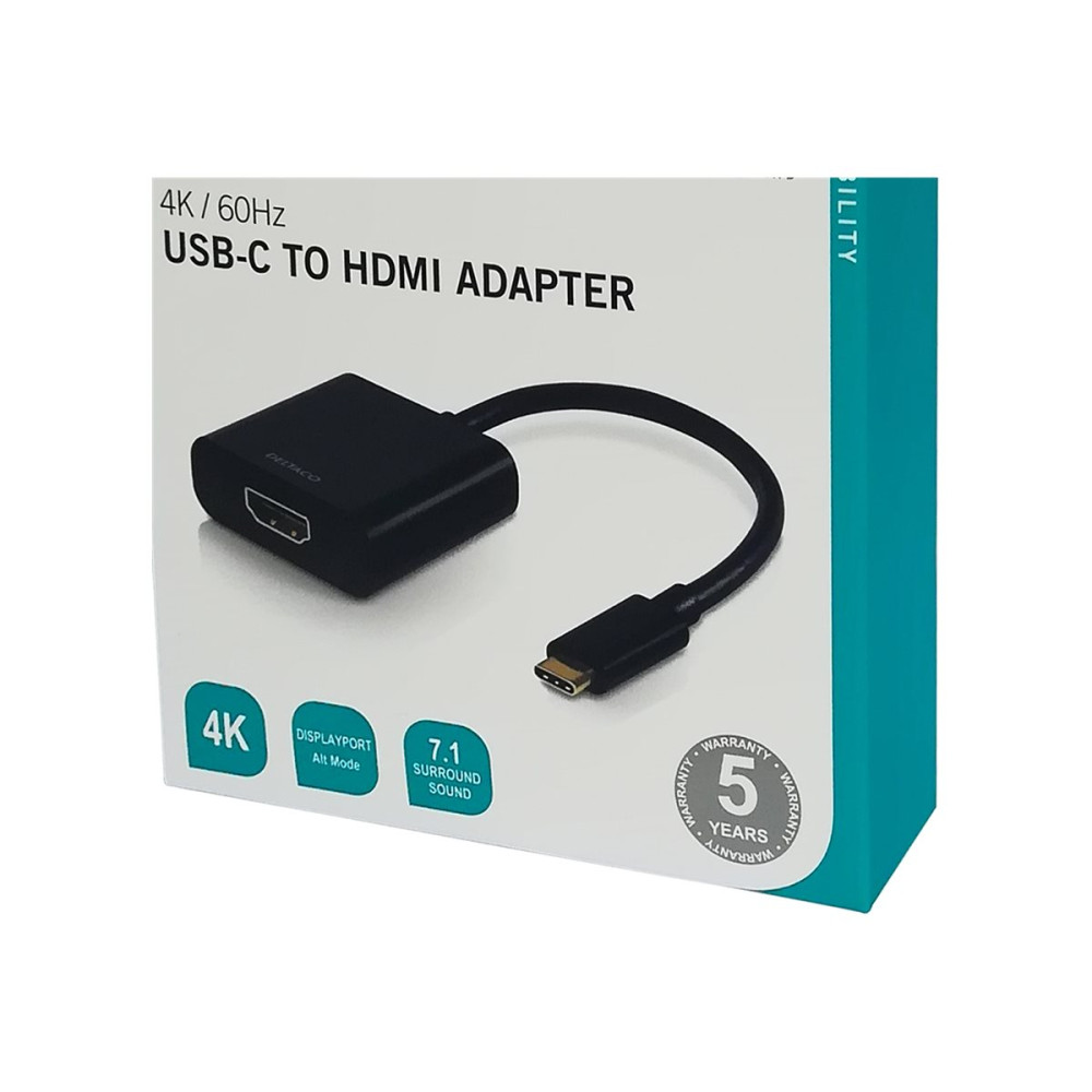 Produktbild för DELTACO USBC-HDMI - extern videoadapter - svart