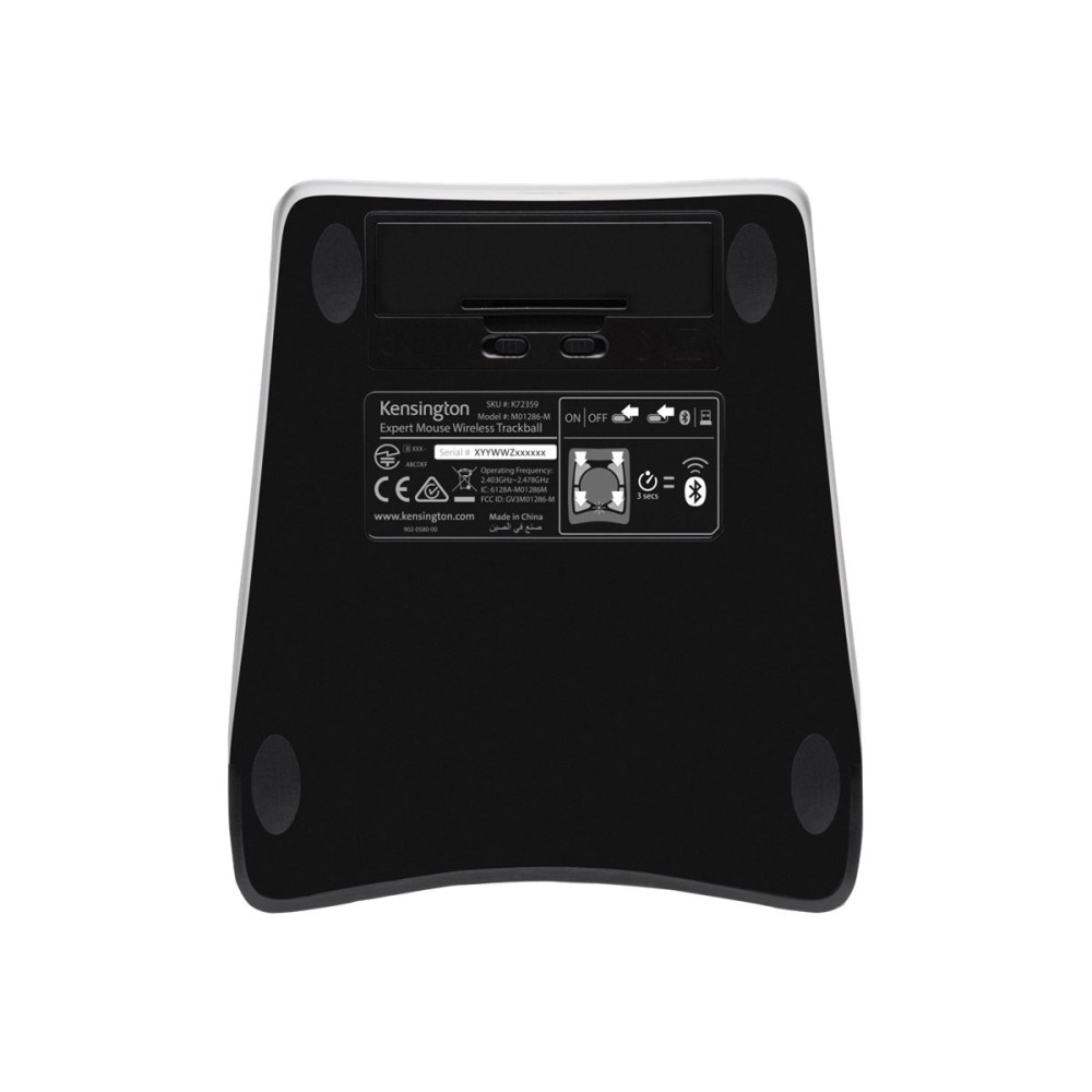 Produktbild för Kensington Expert Mouse Wireless Trackball - styrkula - 2.4 GHz, Bluetooth 5.0 LE - svart