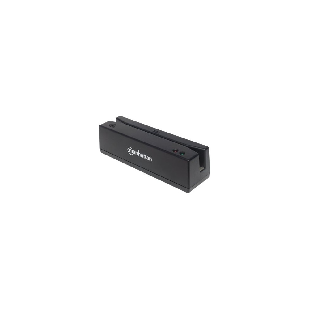 Produktbild för Manhattan USB-A Magnetic Strip Card Reader, Triple Track Reader, Keyboard Wedge Decoder, Cable 1.5m, Black, Three Year Warranty, Box - kortläsare - USB