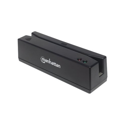 Manhattan Manhattan USB-A Magnetic Strip Card Reader, Triple Track Reader, Keyboard Wedge Decoder, Cable 1.5m, Black, Three Year Warranty, Box - kortläsare - USB