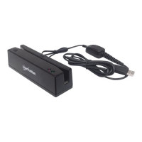 Produktbild för Manhattan USB-A Magnetic Strip Card Reader, Triple Track Reader, Keyboard Wedge Decoder, Cable 1.5m, Black, Three Year Warranty, Box - kortläsare - USB