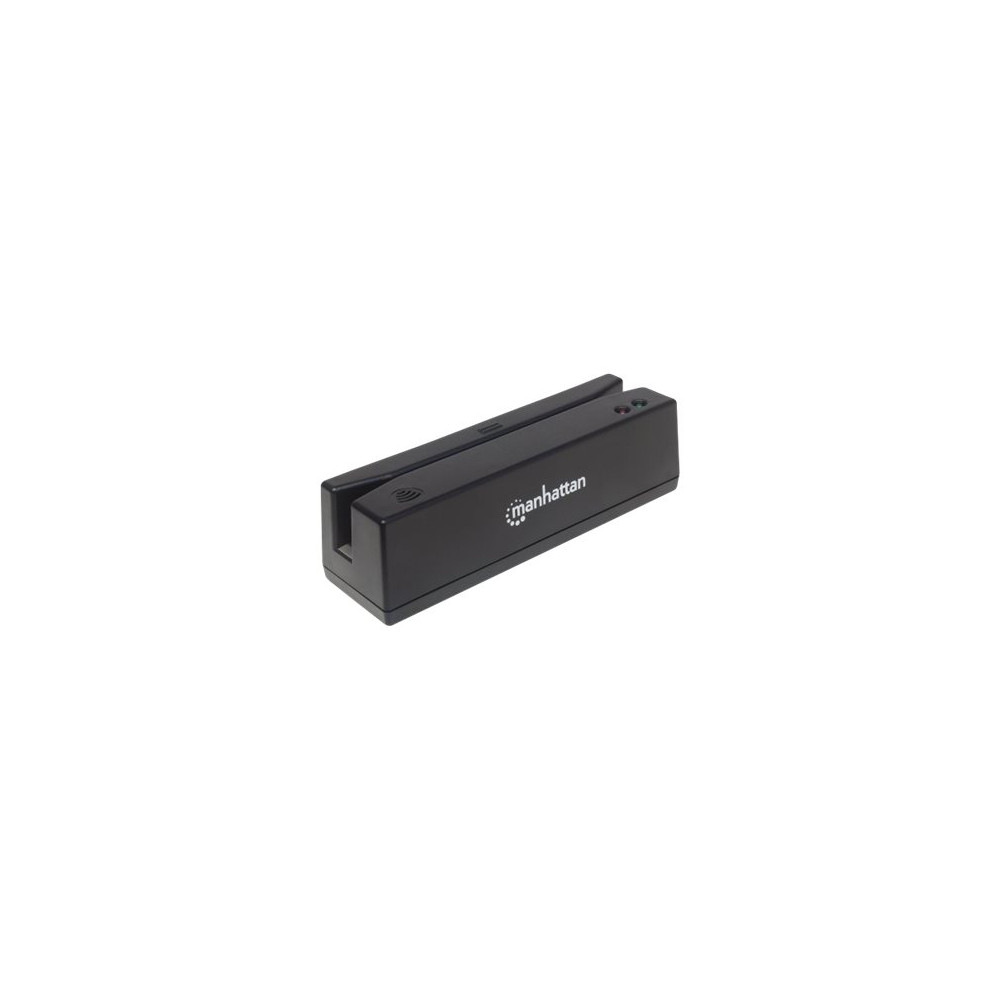 Produktbild för Manhattan USB-A Magnetic Strip Card Reader, Triple Track Reader, Keyboard Wedge Decoder, Cable 1.5m, Black, Three Year Warranty, Box - kortläsare - USB