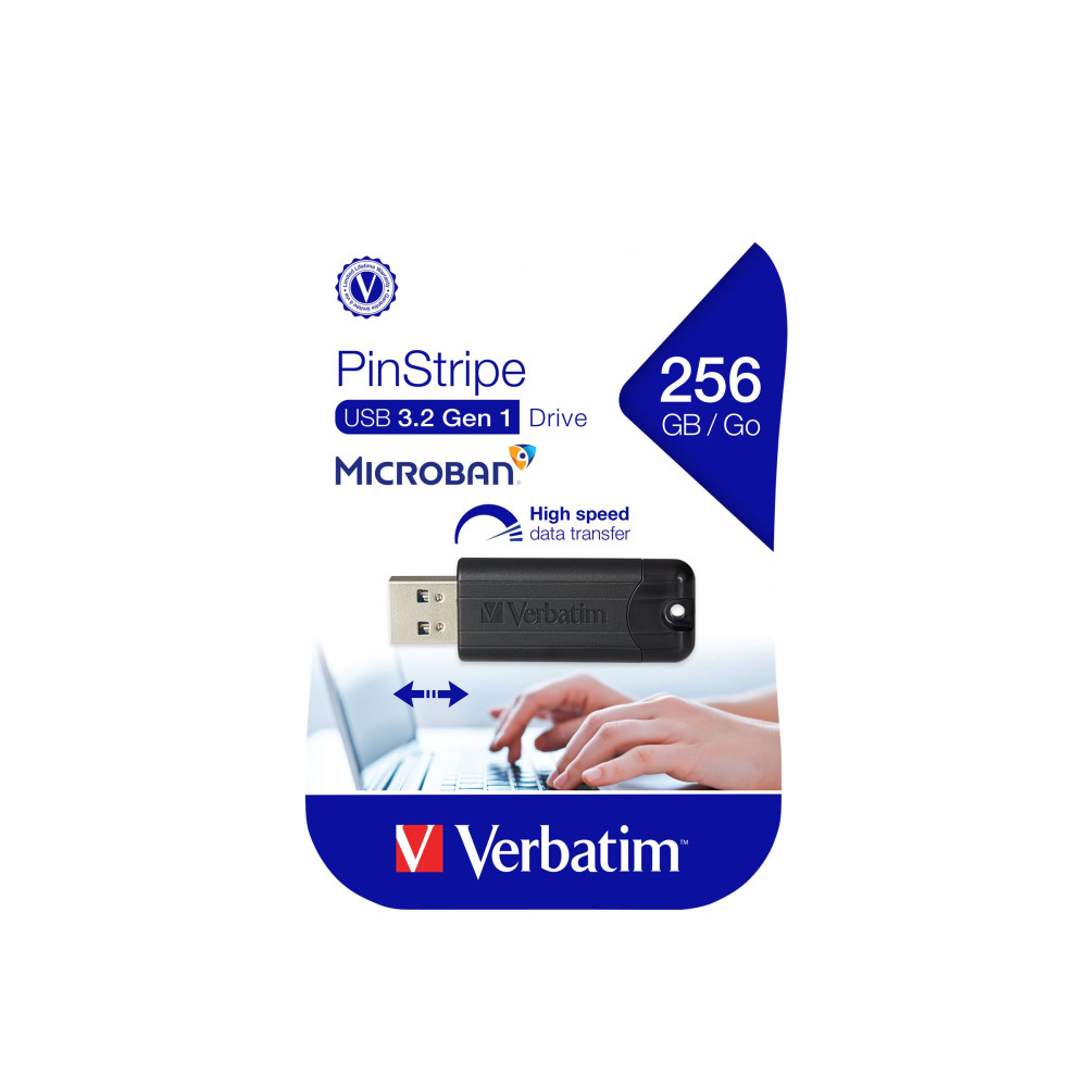 Produktbild för Verbatim PinStripe - USB flash-enhet - 256 GB