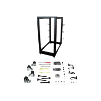 Produktbild för StarTech.com 25U-serverrack med öppen ram - 4 stolpar justerbart djup (59 cm till 104 cm) rack för nätverksutrustning med hjul/nivåfötter/kabelhantering (4POSTRACK25U) - rack - 25U
