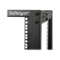 Produktbild för StarTech.com 25U-serverrack med öppen ram - 4 stolpar justerbart djup (59 cm till 104 cm) rack för nätverksutrustning med hjul/nivåfötter/kabelhantering (4POSTRACK25U) - rack - 25U