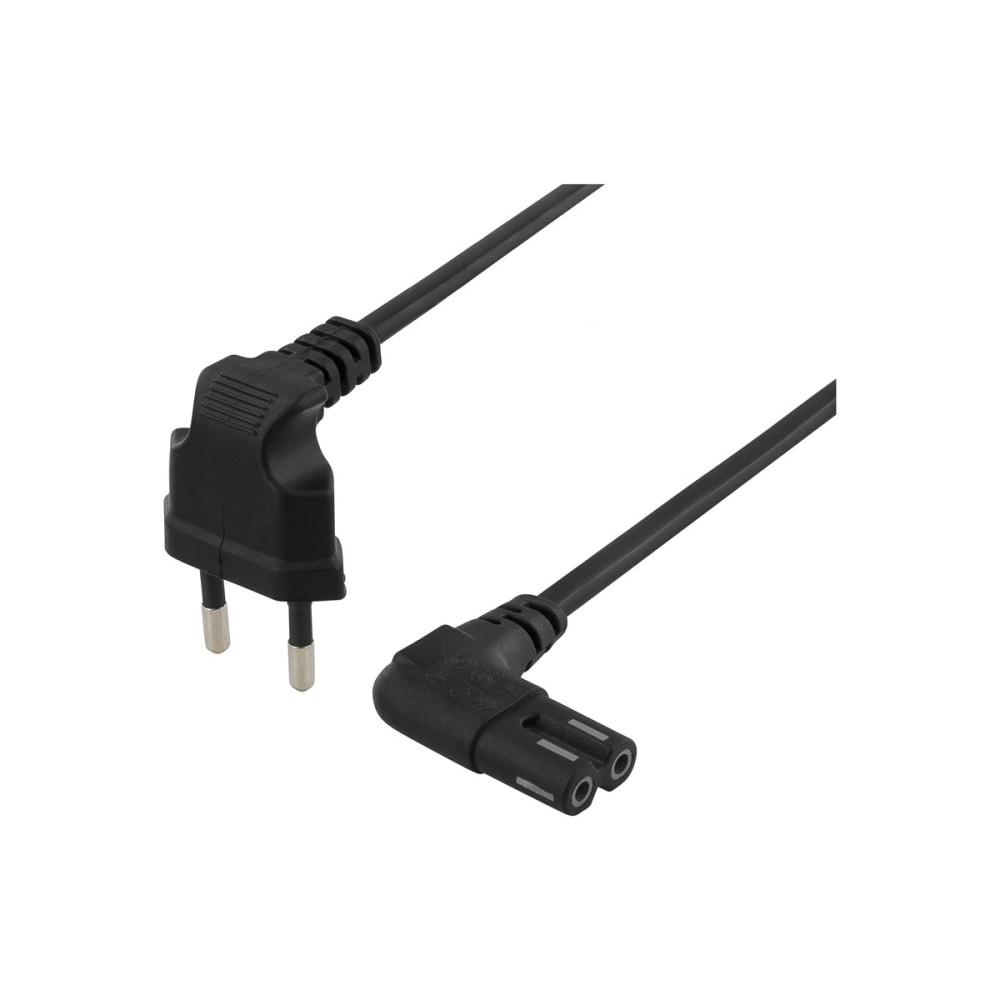 Produktbild för DELTACO - strömkabel - Eurokontakt till power IEC 60320 C7 - 3 m