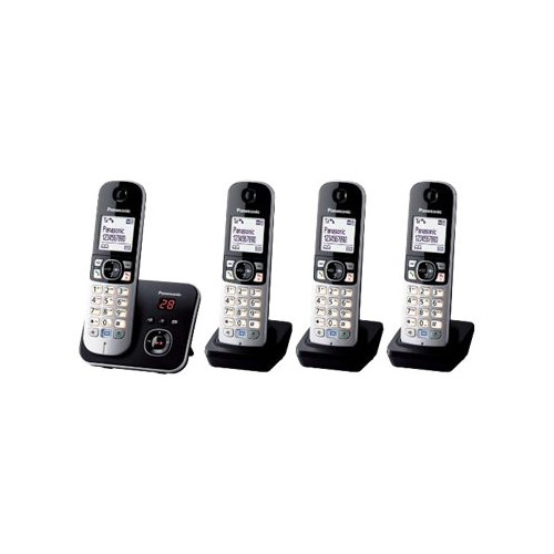 Panasonic Panasonic KX-TG6824 - trådlös telefon - svarssysten med nummerpresentation + 3 extra handuppsättningar