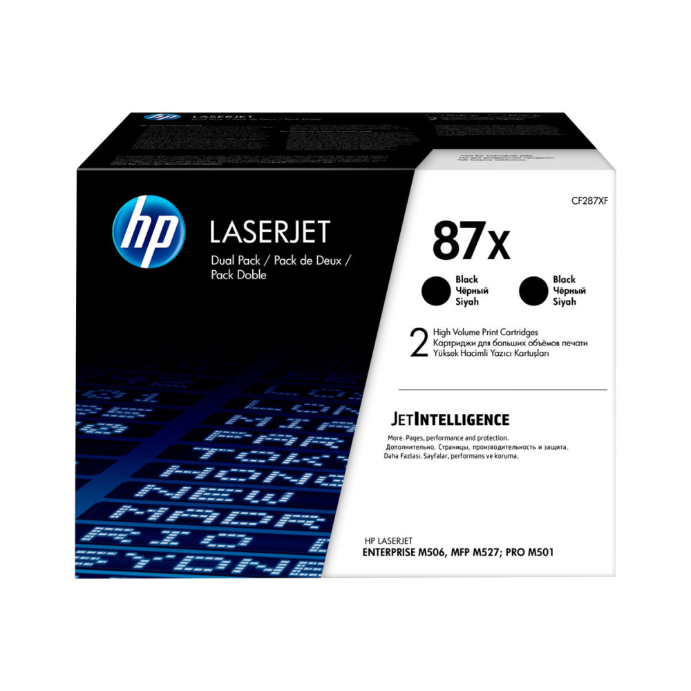 Produktbild för HP 87X - 2-pack - Lång livslängd - svart - original - LaserJet - tonerkassett (CF287XD)