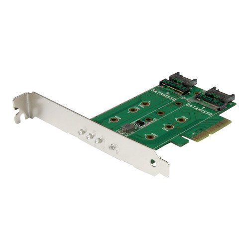 StarTech.com Startech 3-port M.2 SSD (NGFF) Adapter Card - Supports 1x PCIe (NVMe) M.2 SSD, 2x SATA III M.2 SSDs - PCIe 3.0 Adapter (PEXM2SAT32N1) - gränssnittsadapter - M.2 Card / SATA 6Gb/s - PCIe 3.0