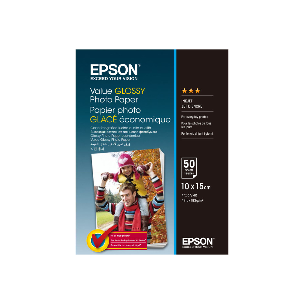Produktbild för Epson Value - fotopapper - blank - 50 ark - 100 x 150 mm - 183 g/m²