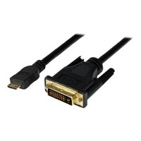 Produktbild för StarTech.com 1m (3.3 ft) Mini HDMI to DVI Cable, DVI-D to HDMI Cable (1920x1200p), 19 Pin HDMI Mini (C) Male to DVI-D Male, Digital Monitor Cable Adapter M/M, Single Link, Black - Mini HDMI to DVI Adapter - adapterkabel - HDMI / DVI - 1 m