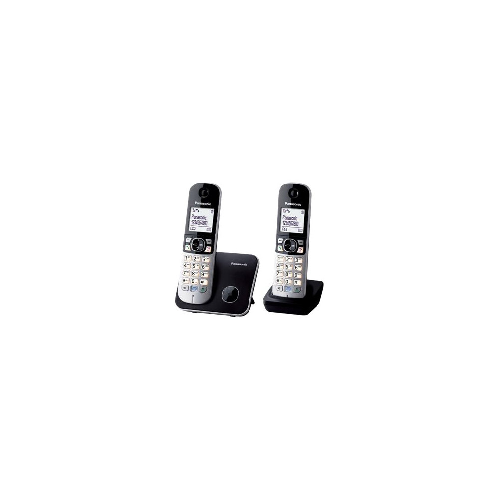 Produktbild för Panasonic KX-TG6812 - trådlös telefon med nummerpresentation + 1 extra handuppsättning
