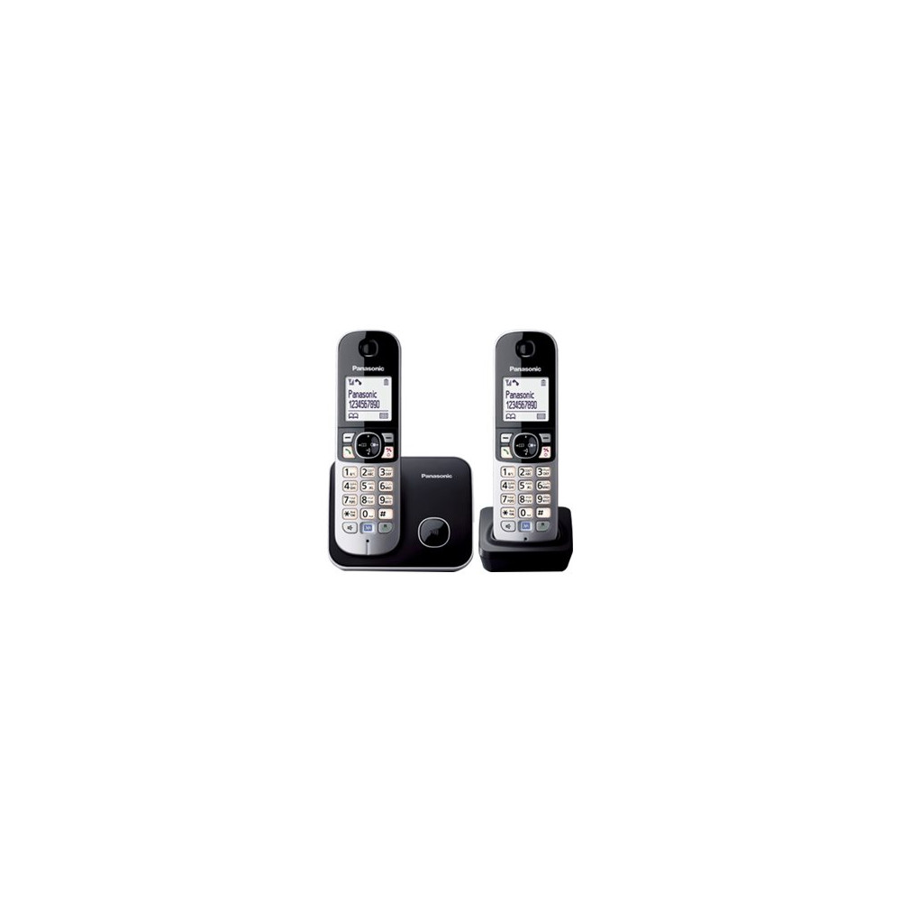 Produktbild för Panasonic KX-TG6812 - trådlös telefon med nummerpresentation + 1 extra handuppsättning