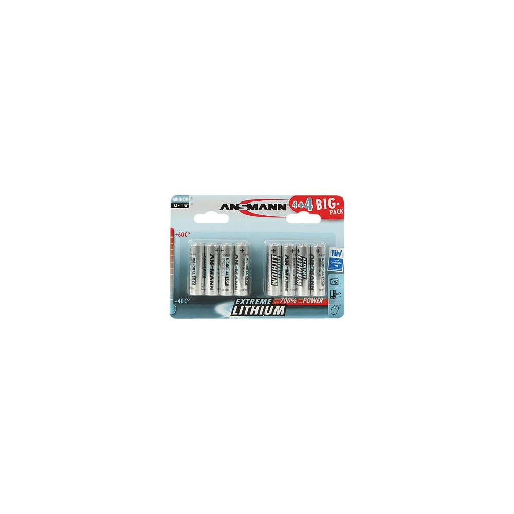 Produktbild för ANSMANN Extreme Lithium AA batteri - 8 x AA-typ - Li