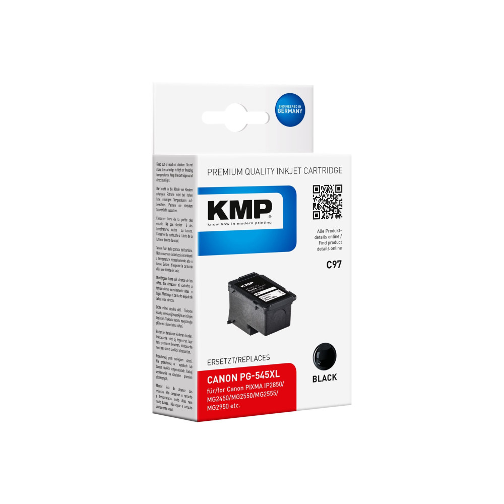 Produktbild för KMP C97 - Lång livslängd - svart - kompatibel - bläckpatron (alternativ för: Canon 8286B001, Canon PG-545XL)