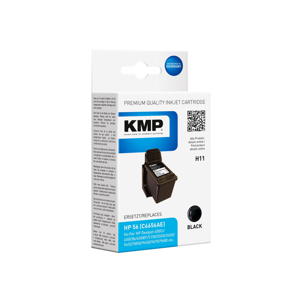 Produktbild för KMP H11 - svart - kompatibel - bläckpatron (alternativ för: HP 56, HP C6656AE)