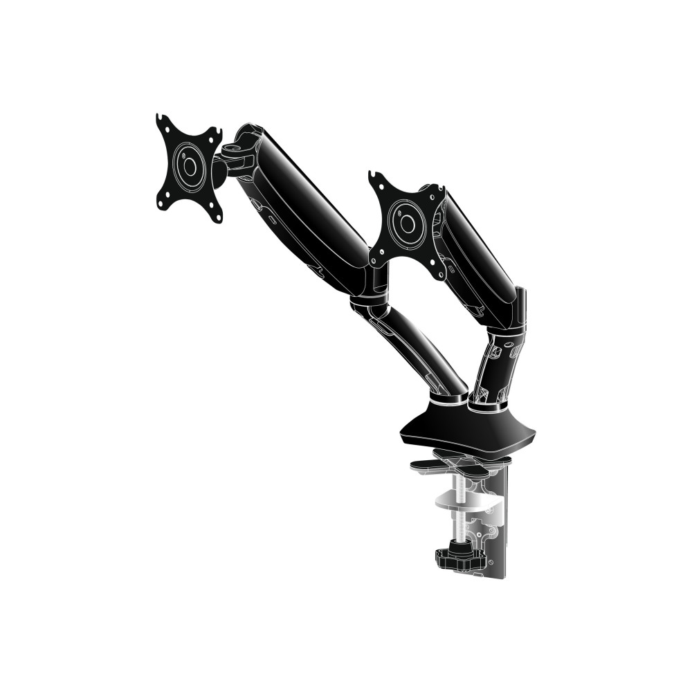 Produktbild för Iiyama DS3002C-B1 monteringssats - justerbar arm - för 2 monitorer - svart