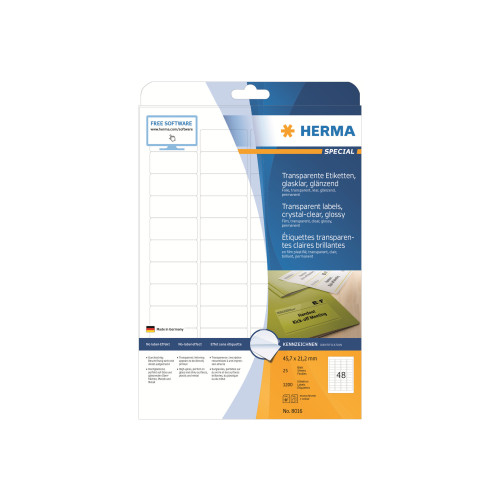 HERMA HERMA - filmetiketter - 1200 etikett (er) - 21.2 x 45.7 mm