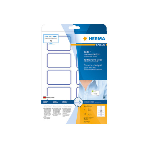 HERMA HERMA Special - konstgjorda namnskyltsetiketter - silke - 200 etikett (er) - 80 x 50 mm