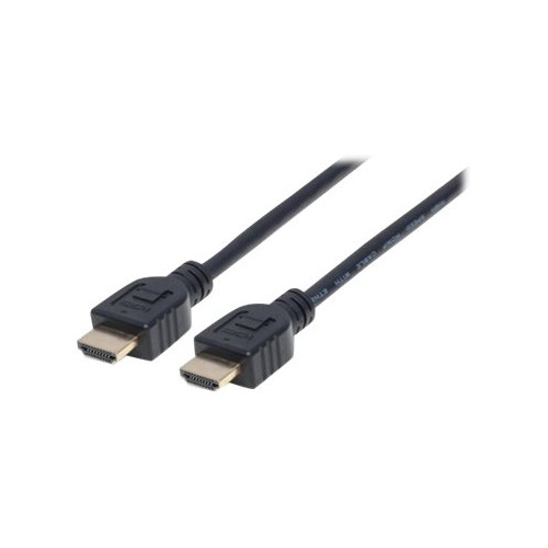 Manhattan Manhattan HDMI Cable with Ethernet (CL3 rated, suitable for In-Wall use), 4K@60Hz (Premium High Speed), 5m, Male to Male, Black, Ultra HD 4k x 2k, In-Wall rated, Fully Shielded, Gold Plated Contacts, Lifetime Warranty, Polybag - HDMI-kabel med Ethernet - 