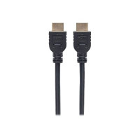 Produktbild för Manhattan HDMI Cable with Ethernet (CL3 rated, suitable for In-Wall use), 4K@60Hz (Premium High Speed), 5m, Male to Male, Black, Ultra HD 4k x 2k, In-Wall rated, Fully Shielded, Gold Plated Contacts, Lifetime Warranty, Polybag - HDMI-kabel med Ethernet - 