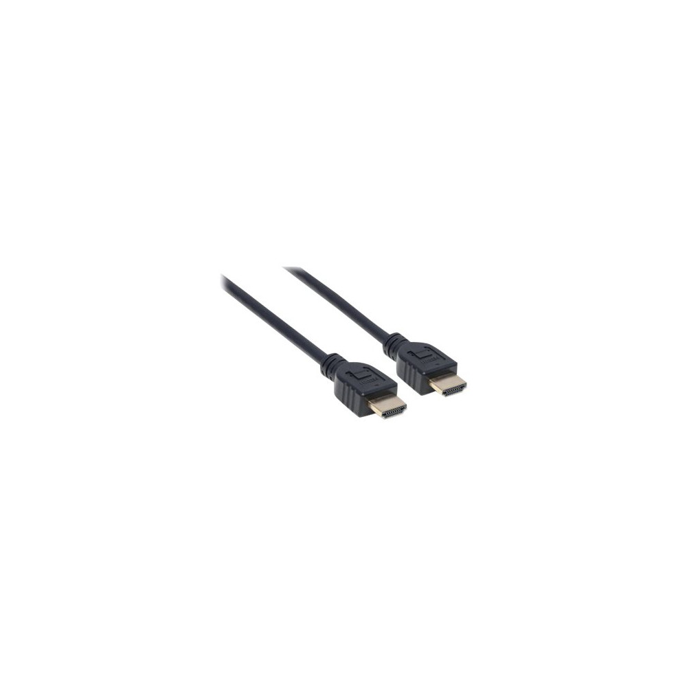 Produktbild för Manhattan HDMI Cable with Ethernet (CL3 rated, suitable for In-Wall use), 4K@60Hz (Premium High Speed), 5m, Male to Male, Black, Ultra HD 4k x 2k, In-Wall rated, Fully Shielded, Gold Plated Contacts, Lifetime Warranty, Polybag - HDMI-kabel med Ethernet - 