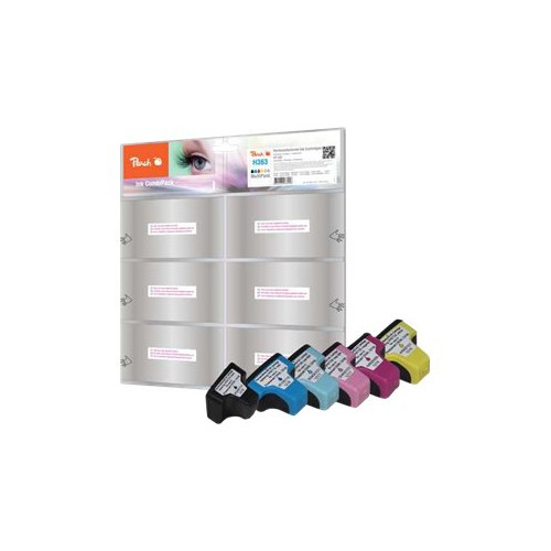 Peach Peach Combi-Pack - 6-pack - svart, gul, cyan, magenta, ljus magenta, ljus cyan - kompatibel - bläckpatron (alternativ för: HP 363, HP C8719EE, HP C8771EE, HP C8772EE, HP C8773EE, HP C8774EE, HP C8775EE)