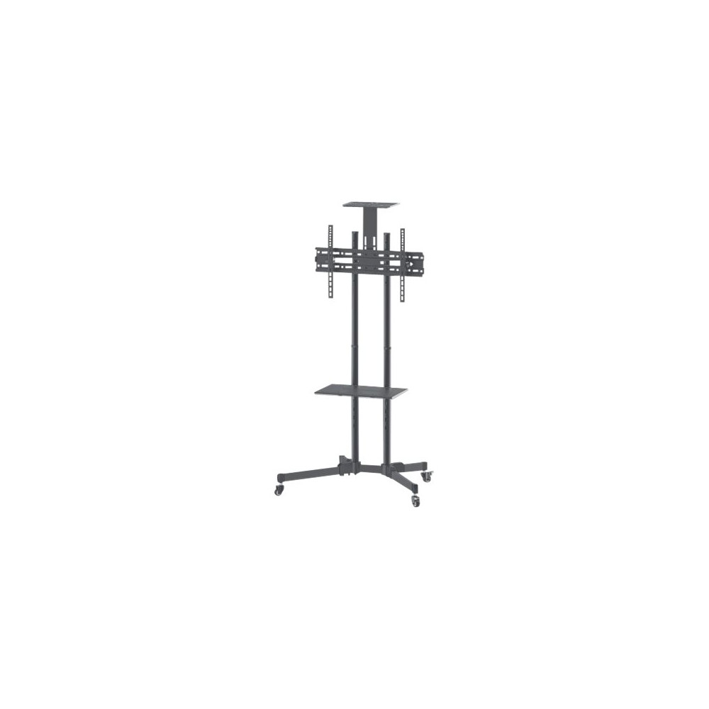 Produktbild för Manhattan TV & Monitor Mount, Trolley Stand, 1 screen, Screen Sizes: 37-65", Black, VESA 200x200 to 600x400mm, Max 40kg, LFD, Lifetime Warranty vagn - för platt panel/AV-system/kamera - svart
